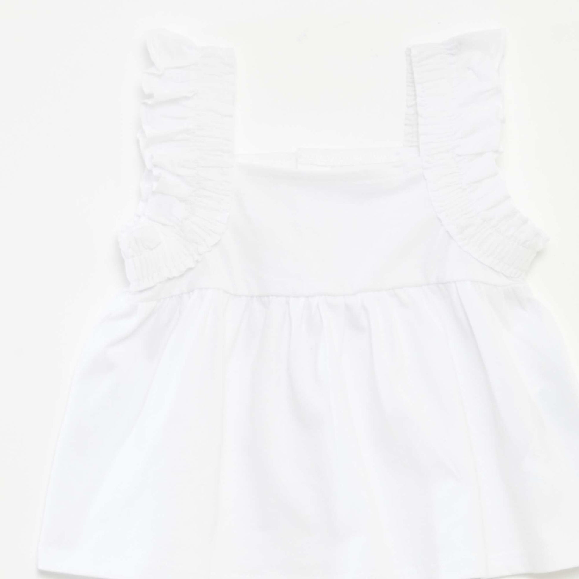 Sleeveless top with ruffles WHITE