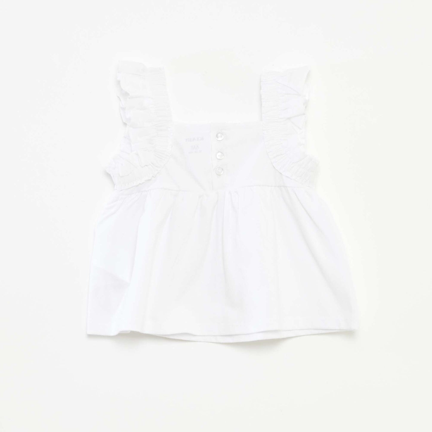 Sleeveless top with ruffles WHITE