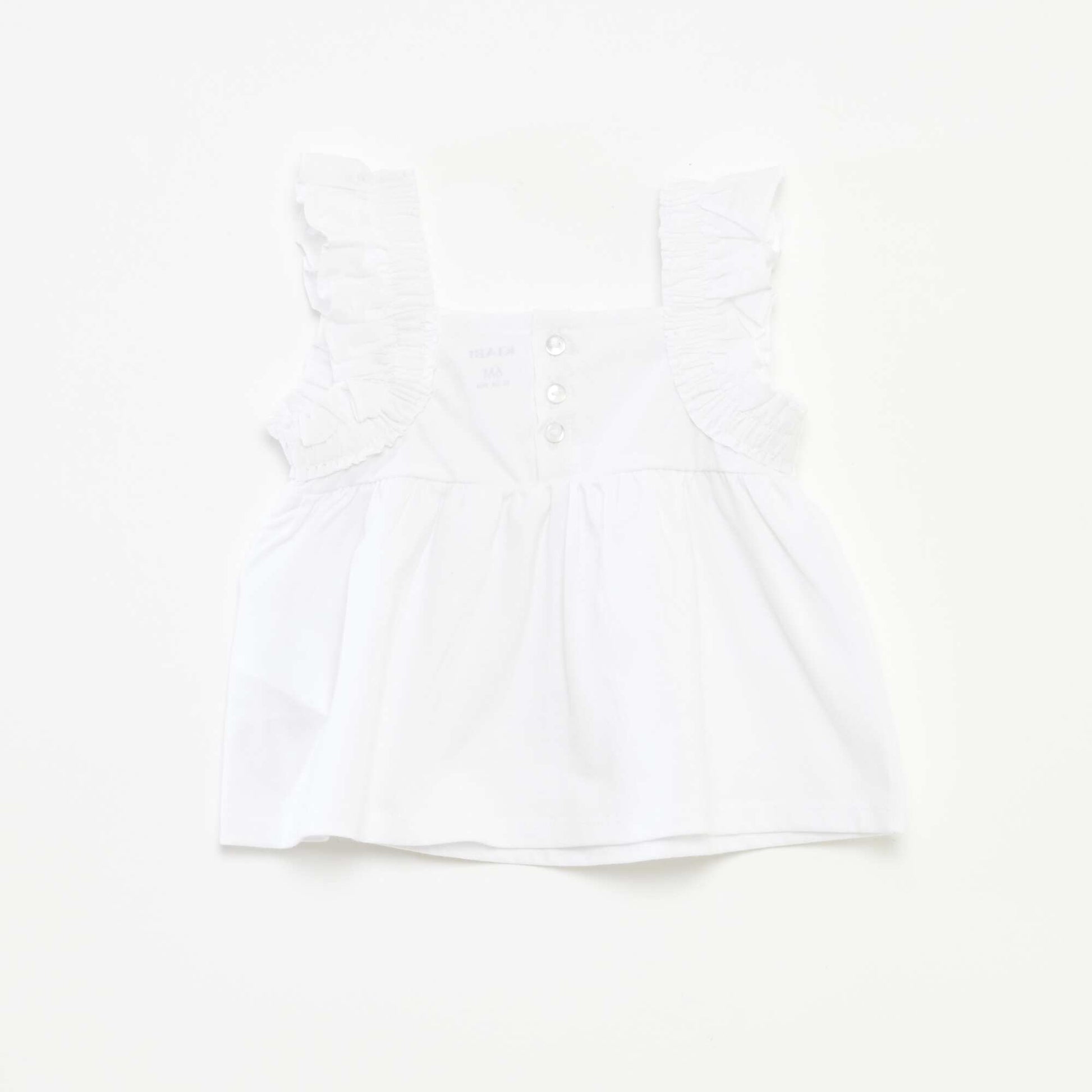 Sleeveless top with ruffles WHITE