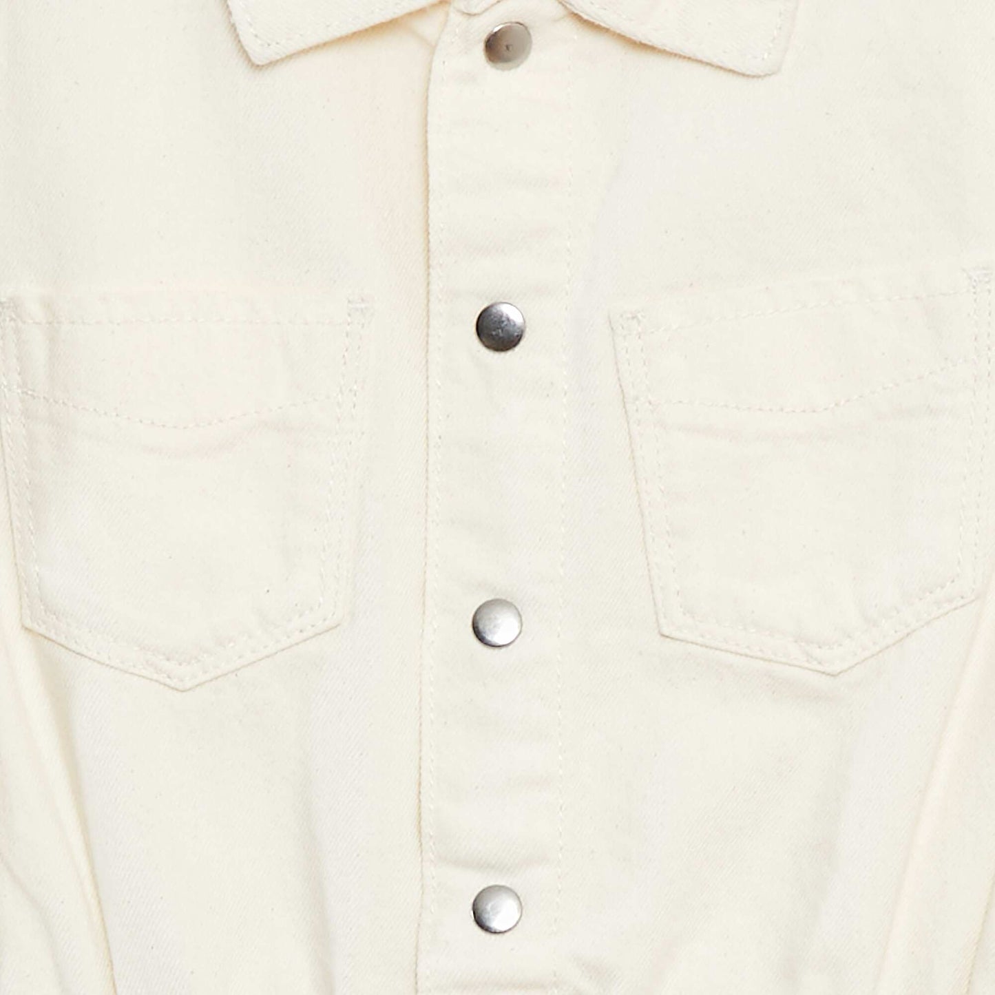 Short-sleeved denim playsuit WHITE