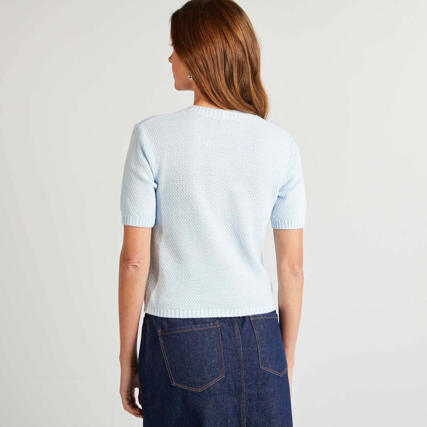 Short-sleeved cardigan BLUE