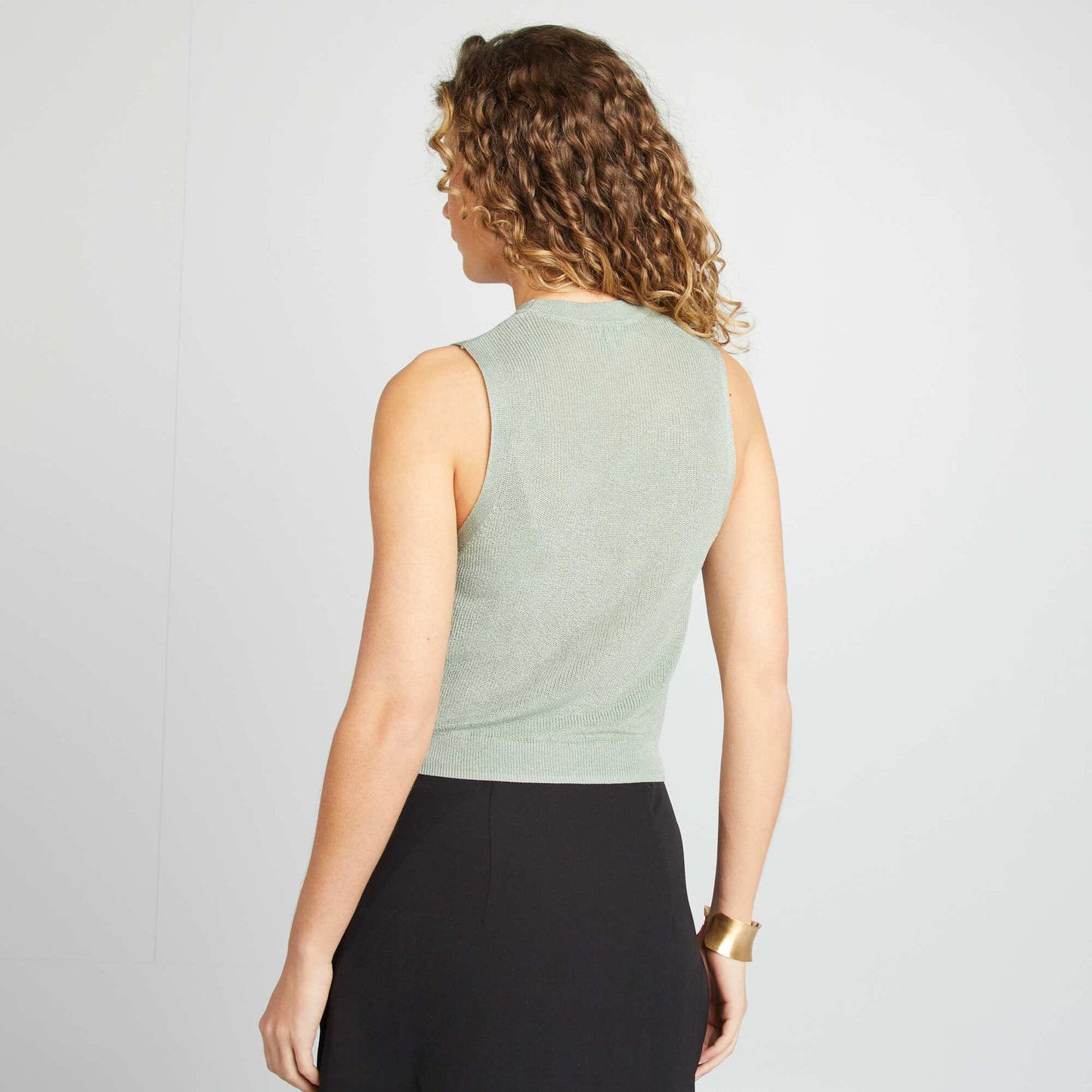 Vest top with cutaway arms GREEN