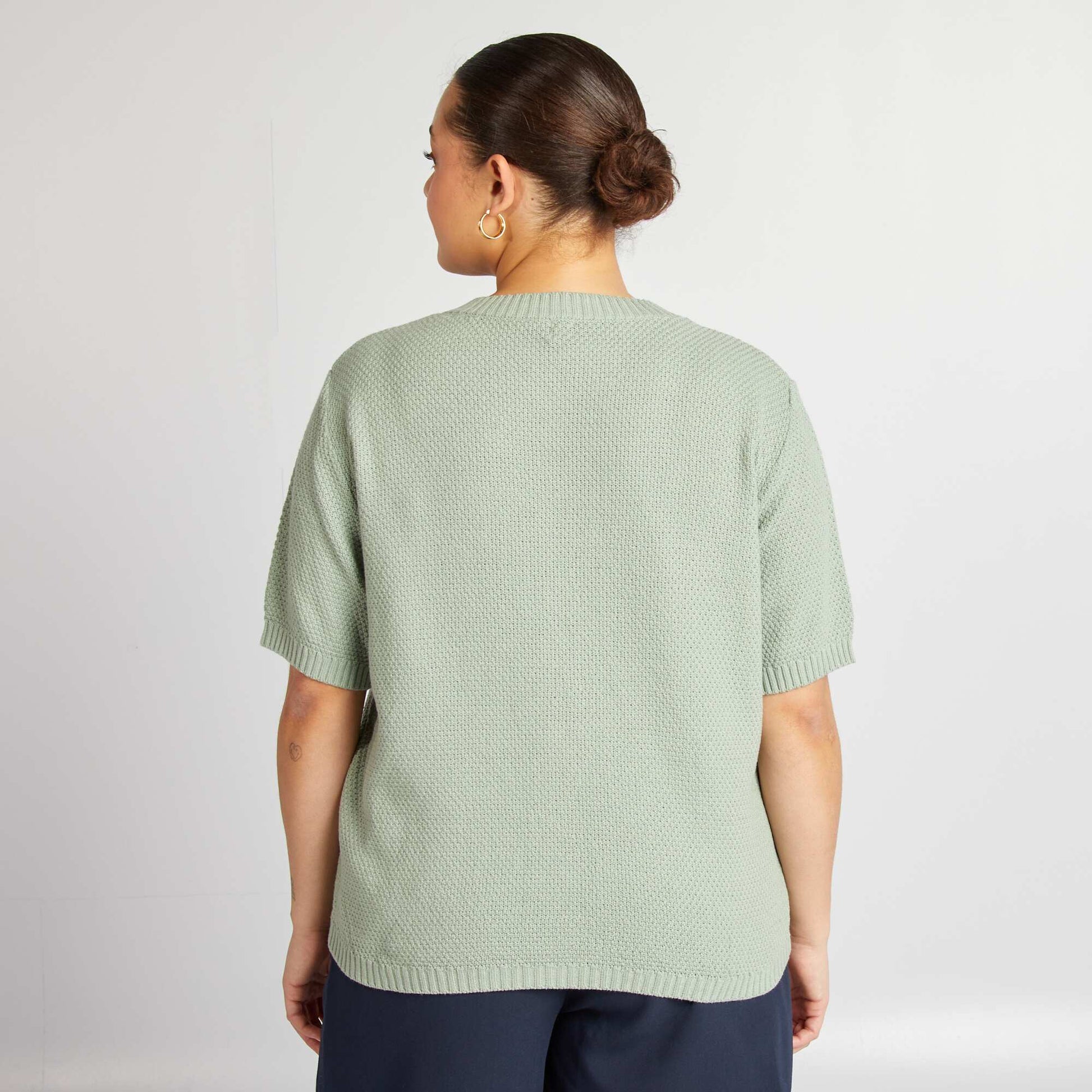 Cardigan with silver buttons GREEN