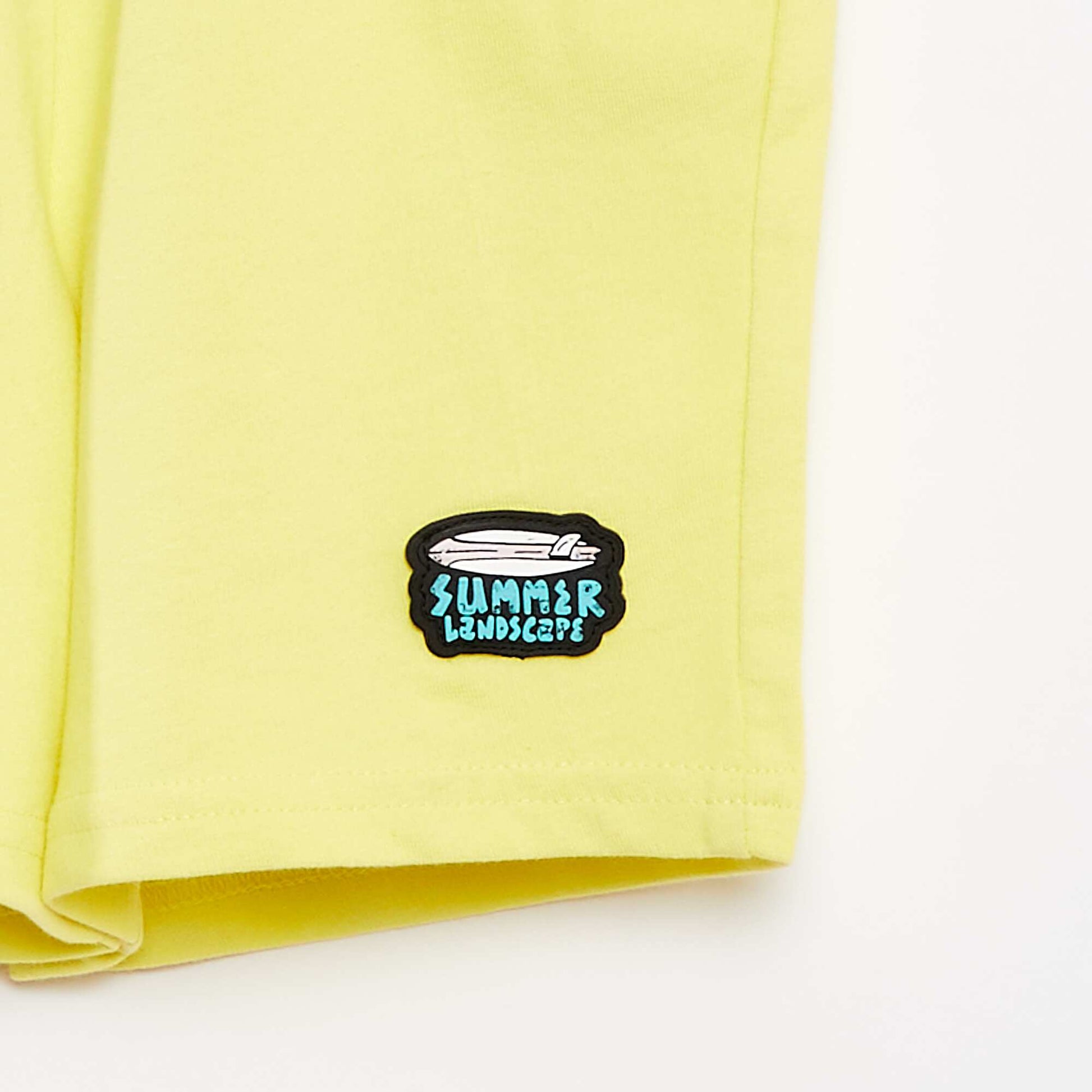 Lightweight sweatshirt fabric shorts YELLOW