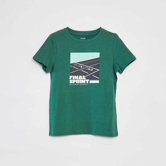 Short-sleeved printed T-shirt GREEN