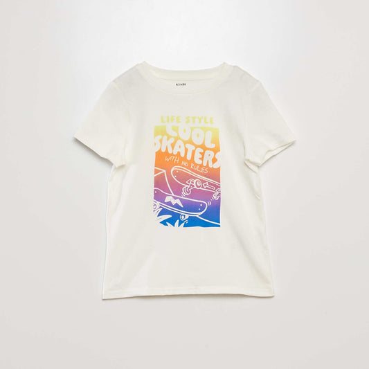 Short-sleeved printed T-shirt WHITE