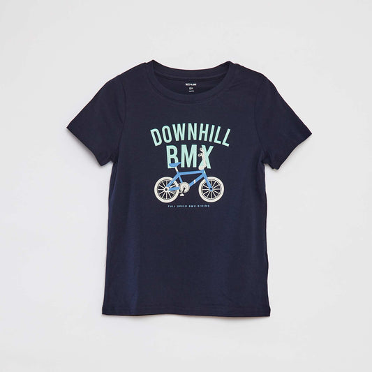 Short-sleeved printed T-shirt BLUE