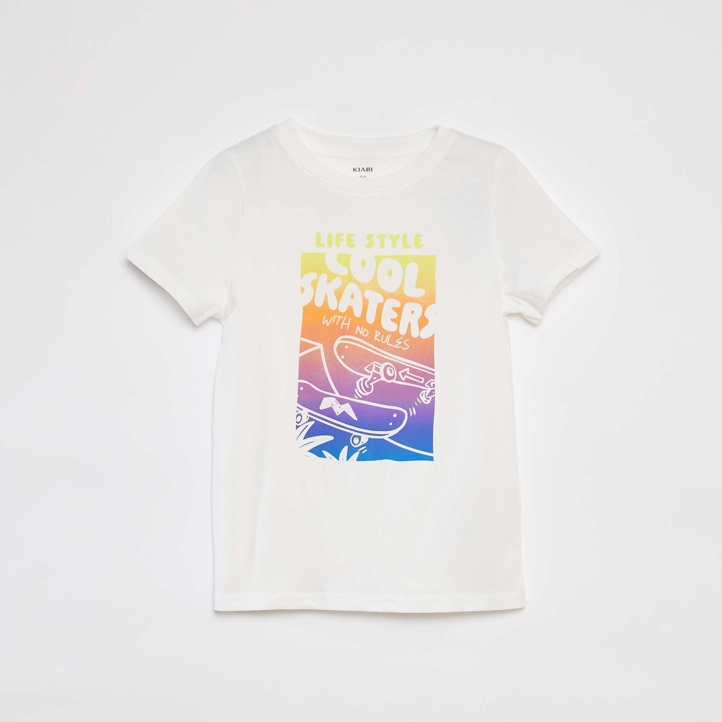 Short-sleeved printed T-shirt WHITE