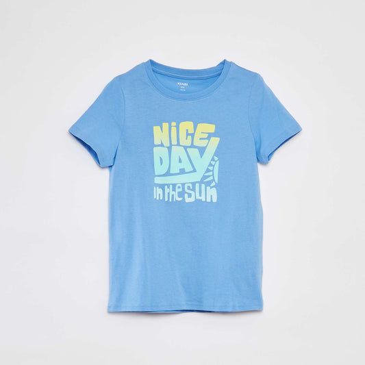 Short-sleeved printed T-shirt BLUE