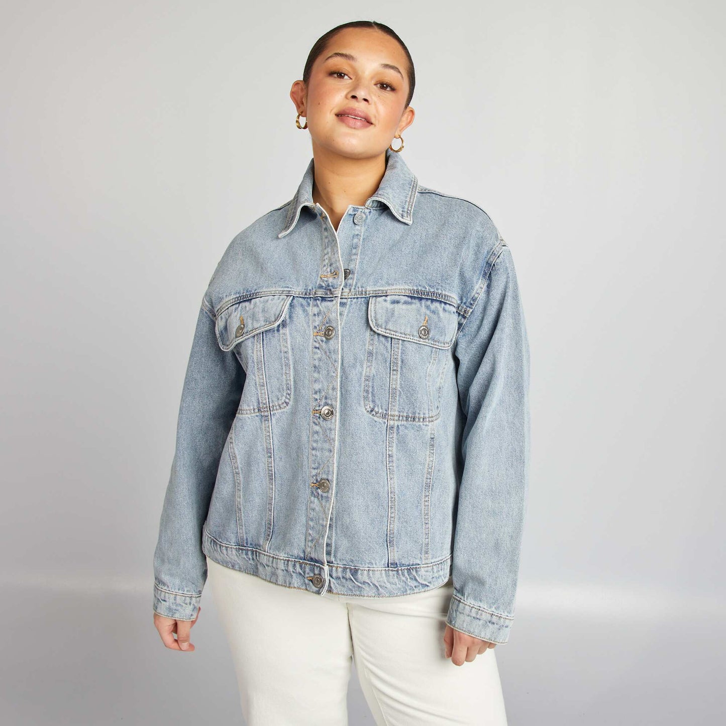 Long-sleeved denim jacket BLUE