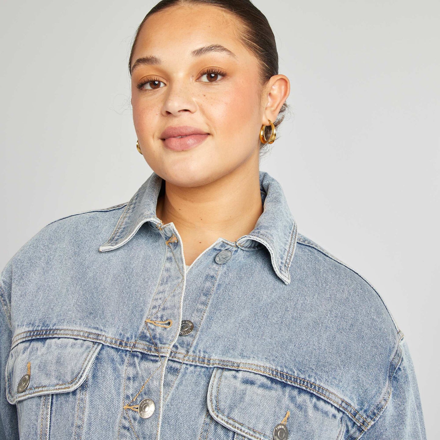 Long-sleeved denim jacket BLUE