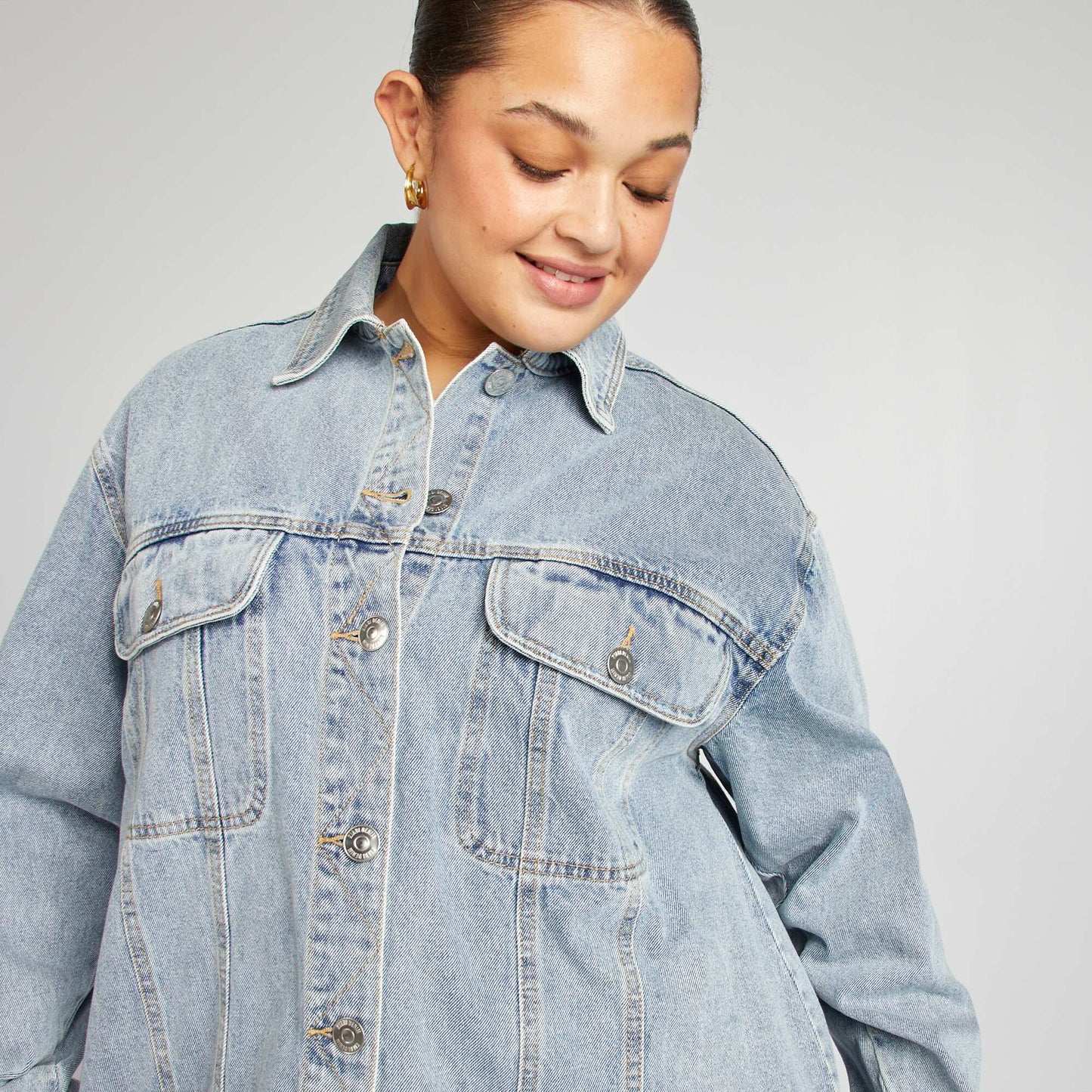 Long-sleeved denim jacket BLUE