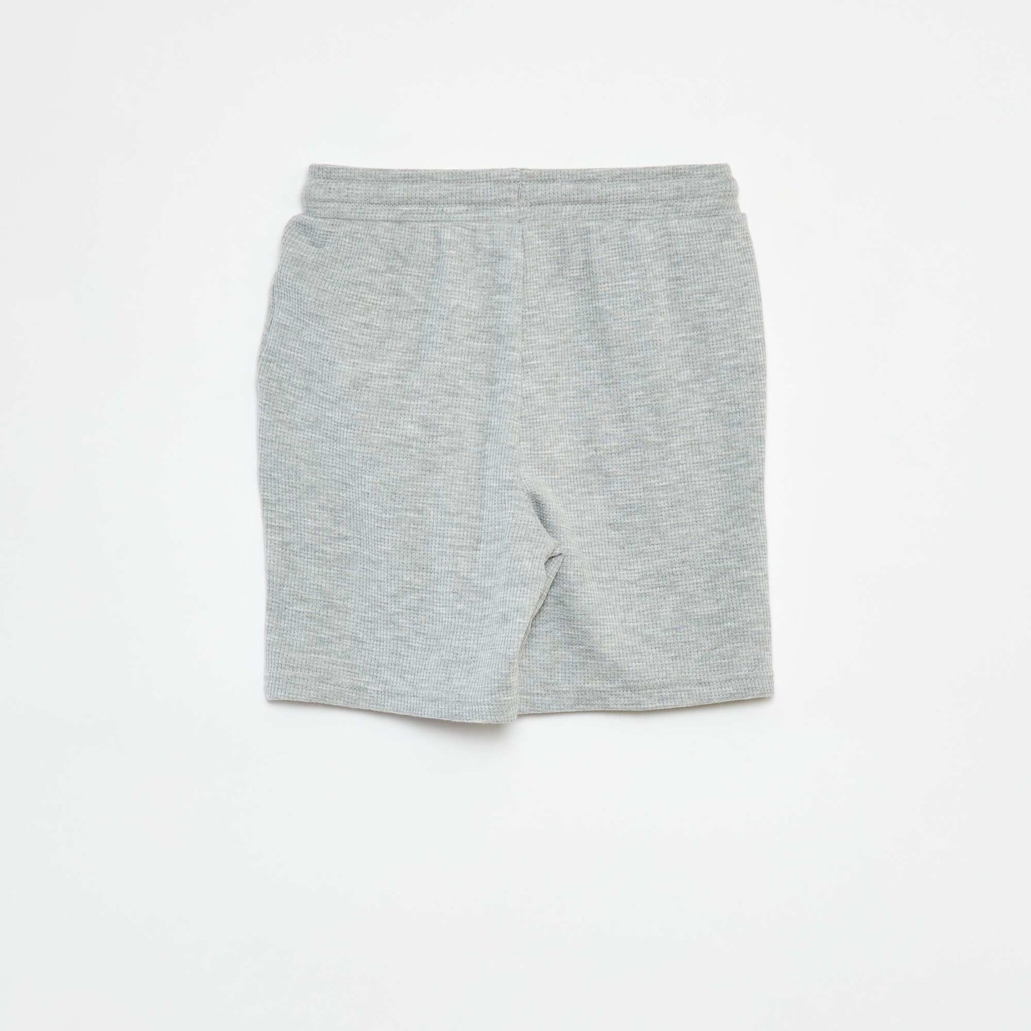 Plain waffle-knit fabric shorts GREY