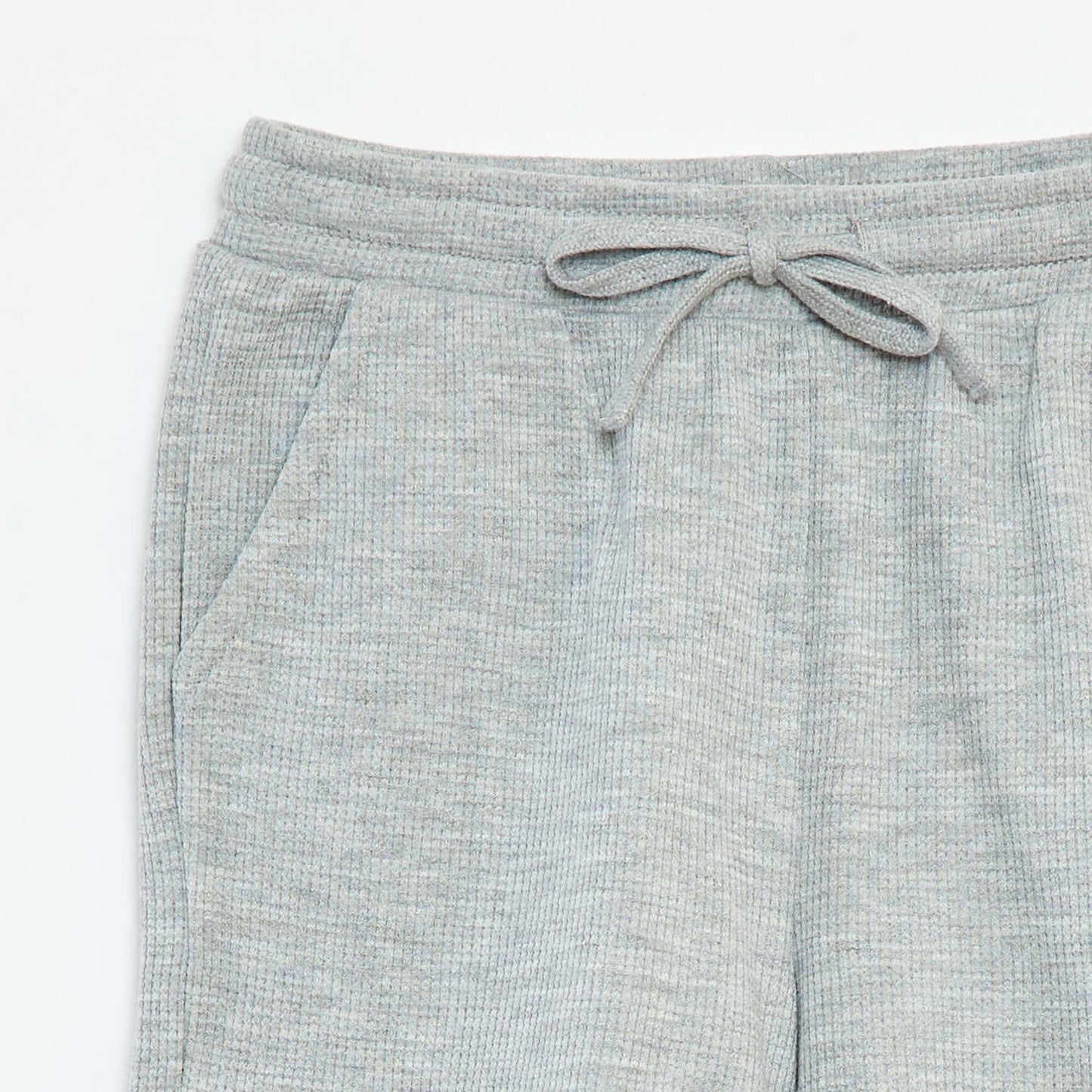 Plain waffle-knit fabric shorts GREY