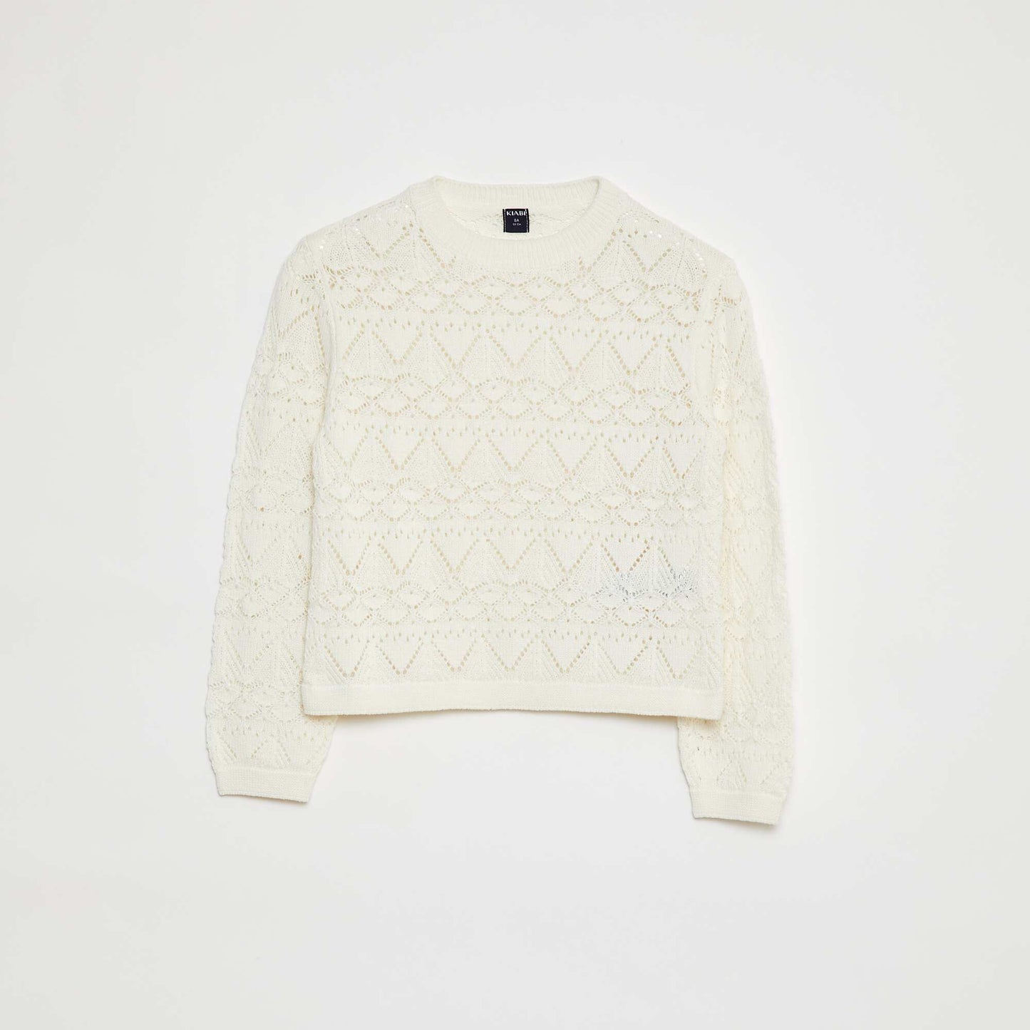 Openwork knit sweater WHITE