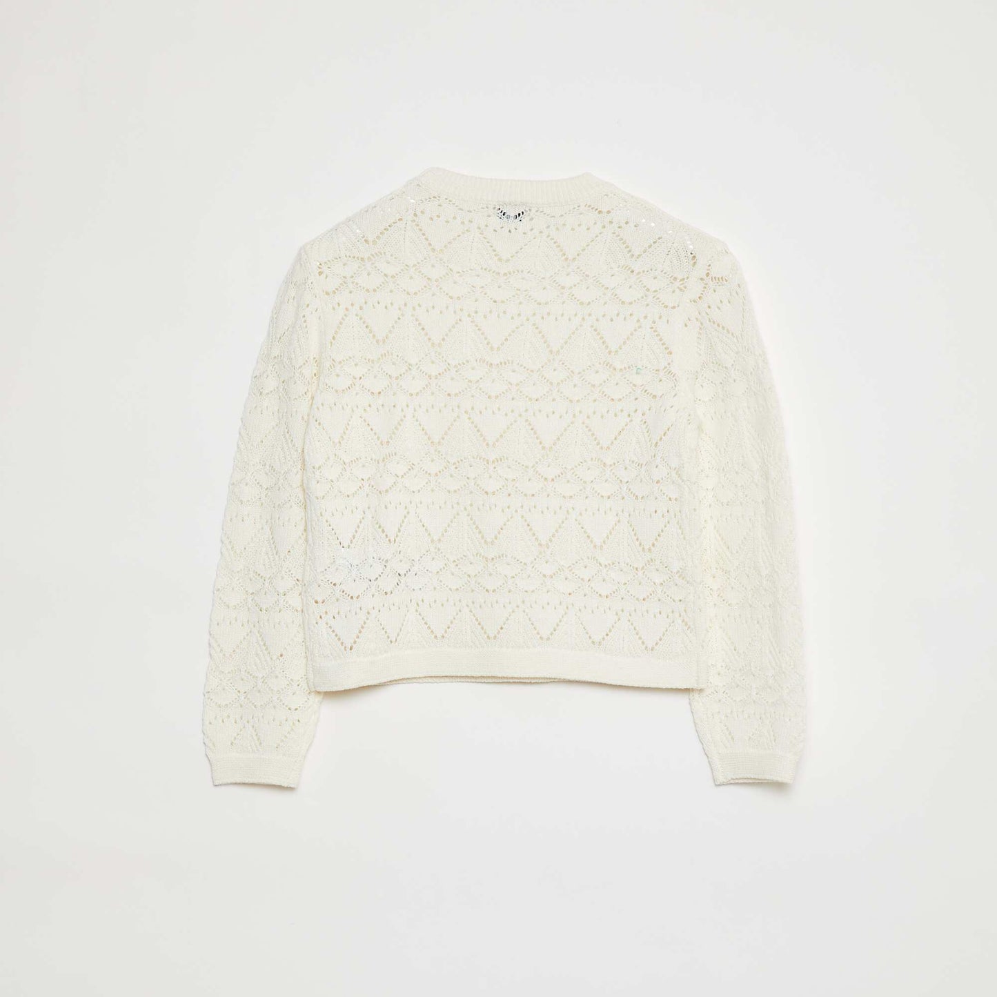 Openwork knit sweater WHITE