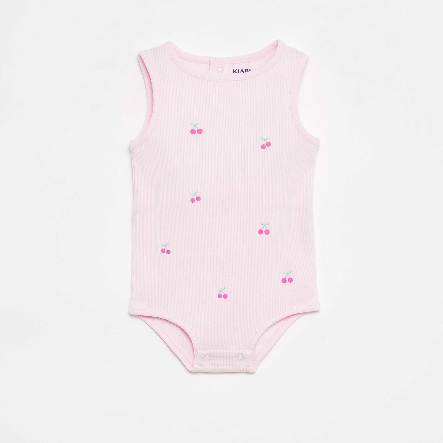 Ribbed embroidered strapless body PINK