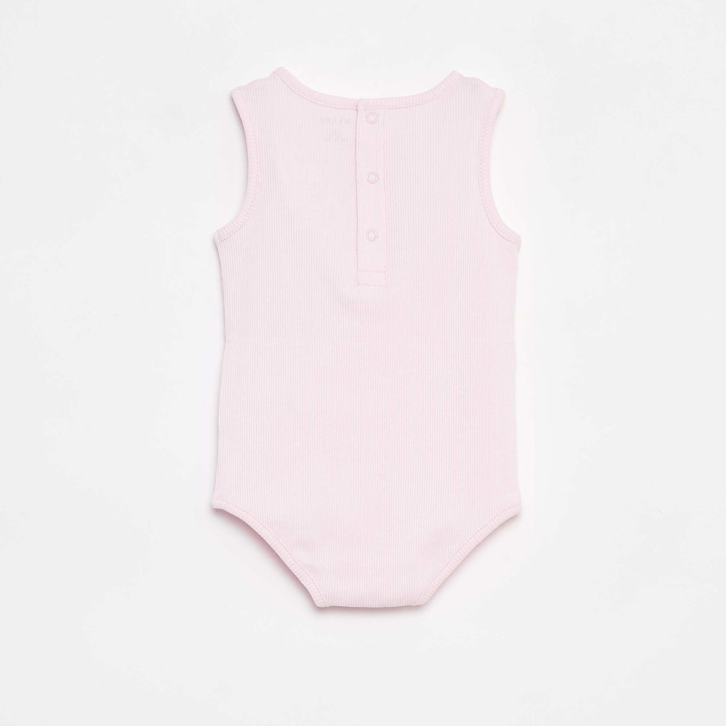 Ribbed embroidered strapless body PINK