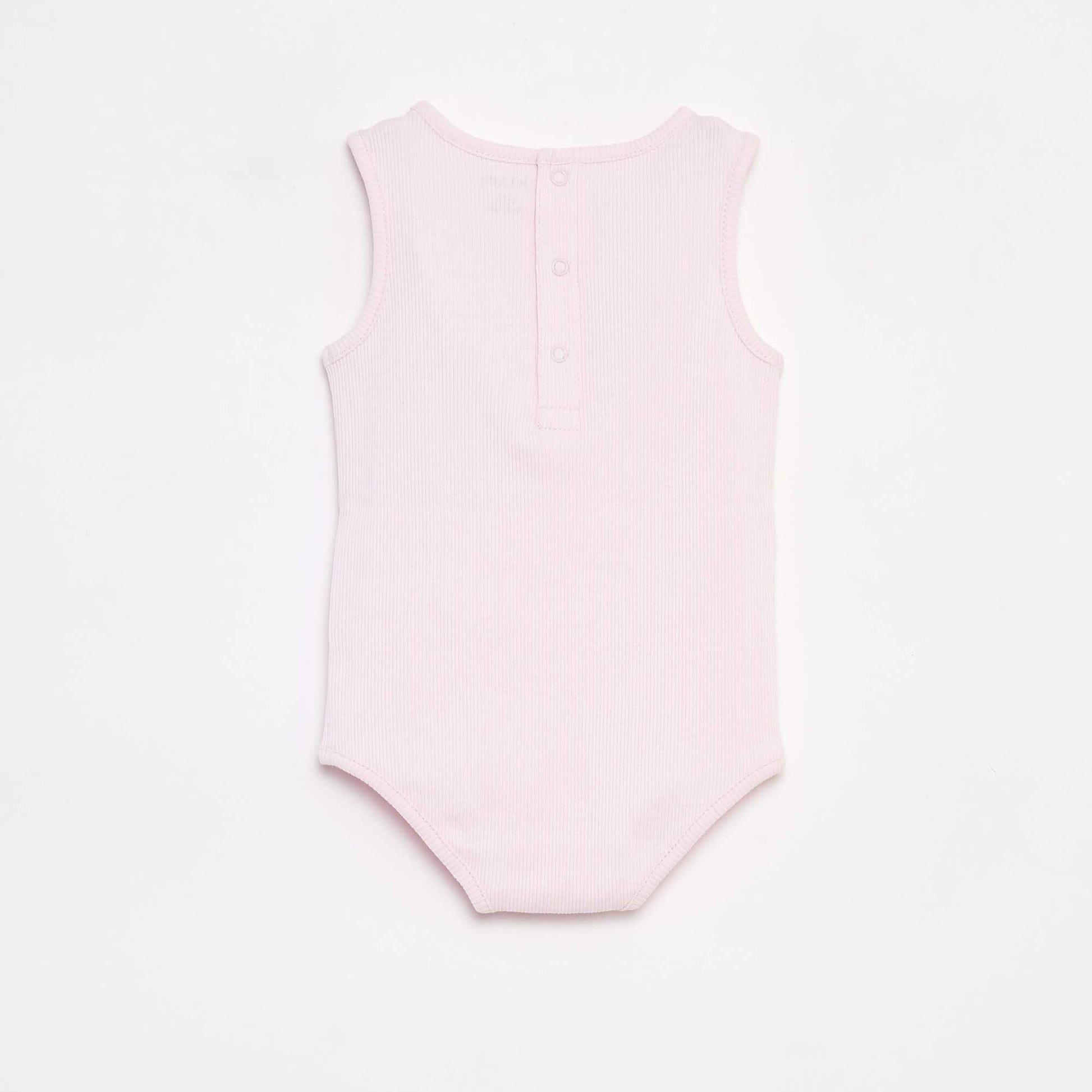 Ribbed embroidered strapless body PINK