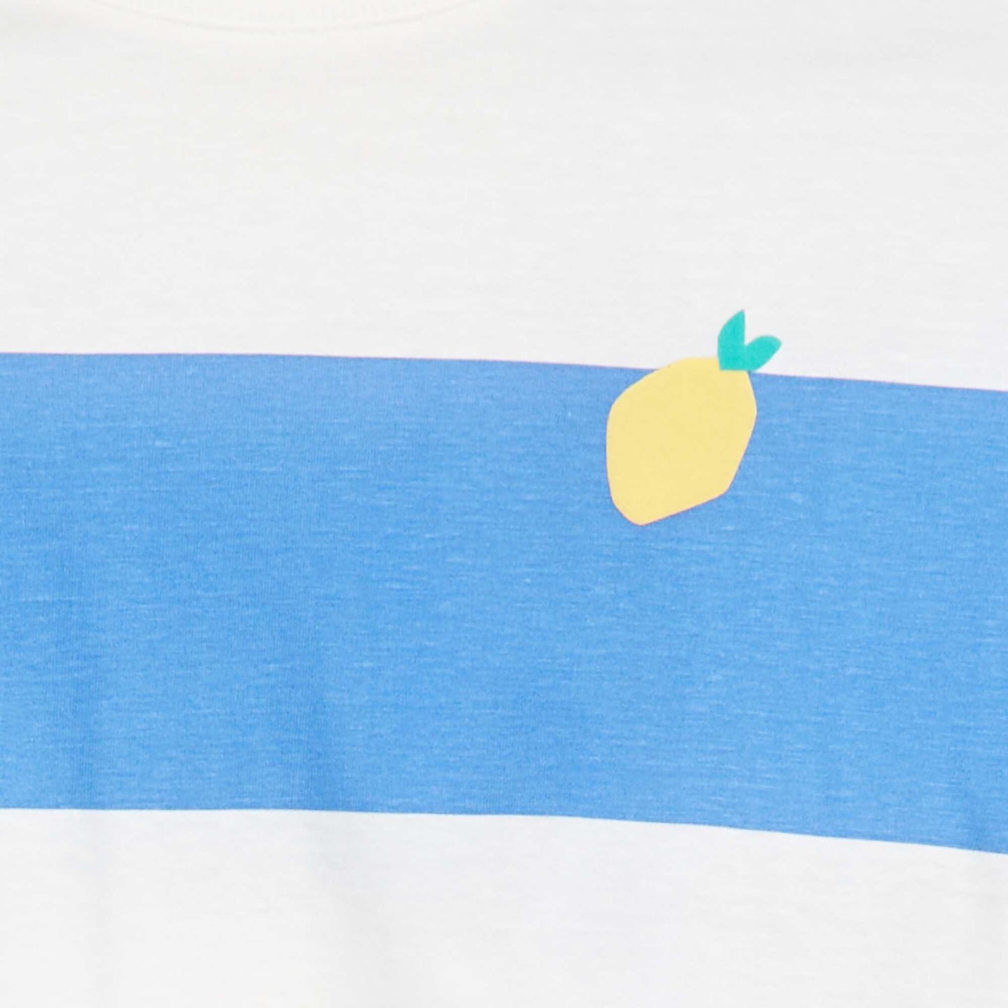 Printed T-shirt with knotted bottom hem BLUE