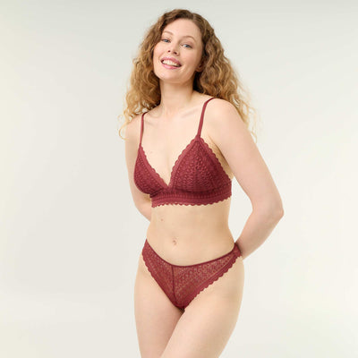 Lace Thong BURGUNDY