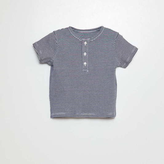 Short-sleeved striped T-shirt BLUE