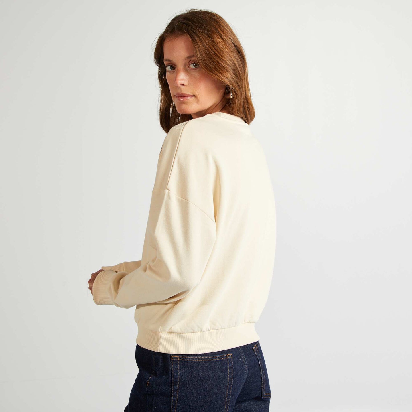 Sweatshirt with openwork detailing WHITE