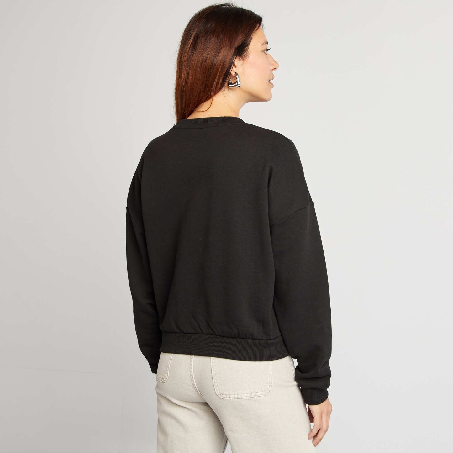 Sweatshirt with openwork detailing BLACK