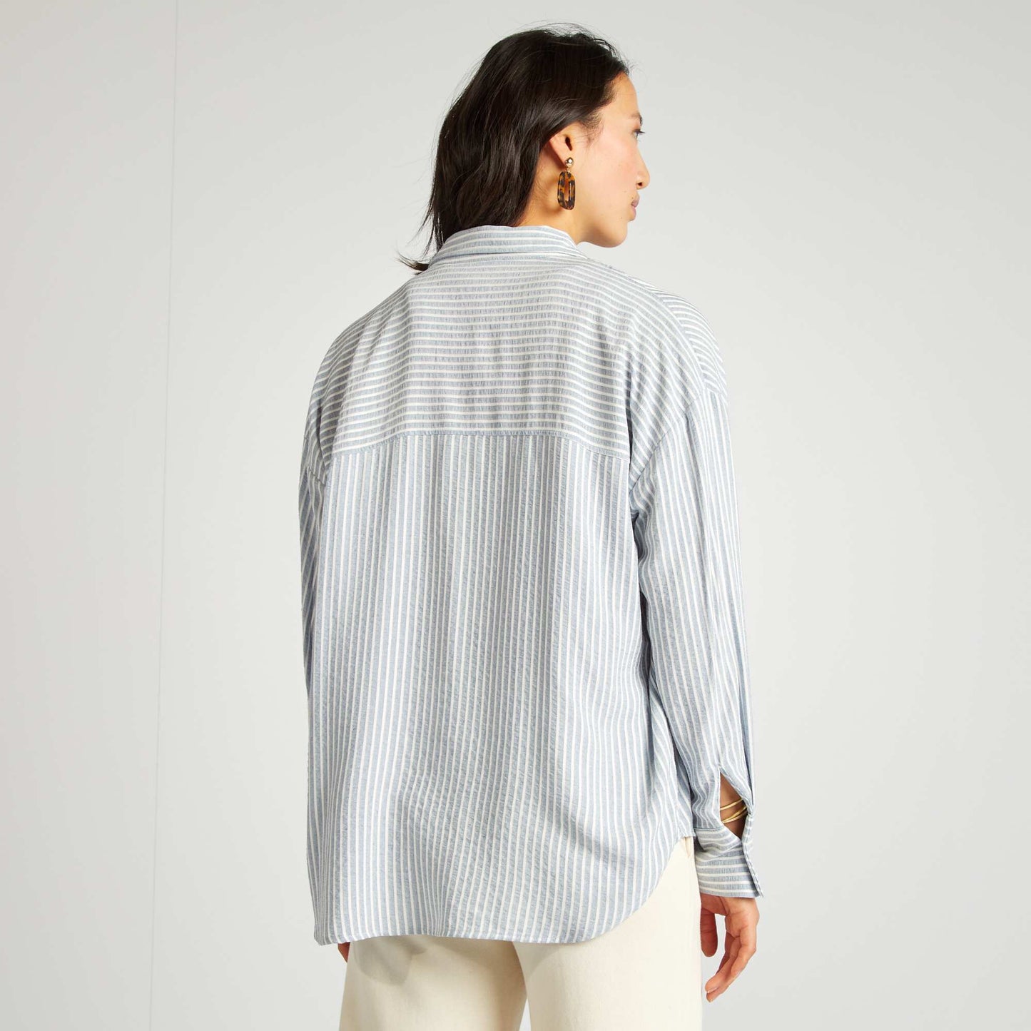 Flowing oversized shirt BLUE