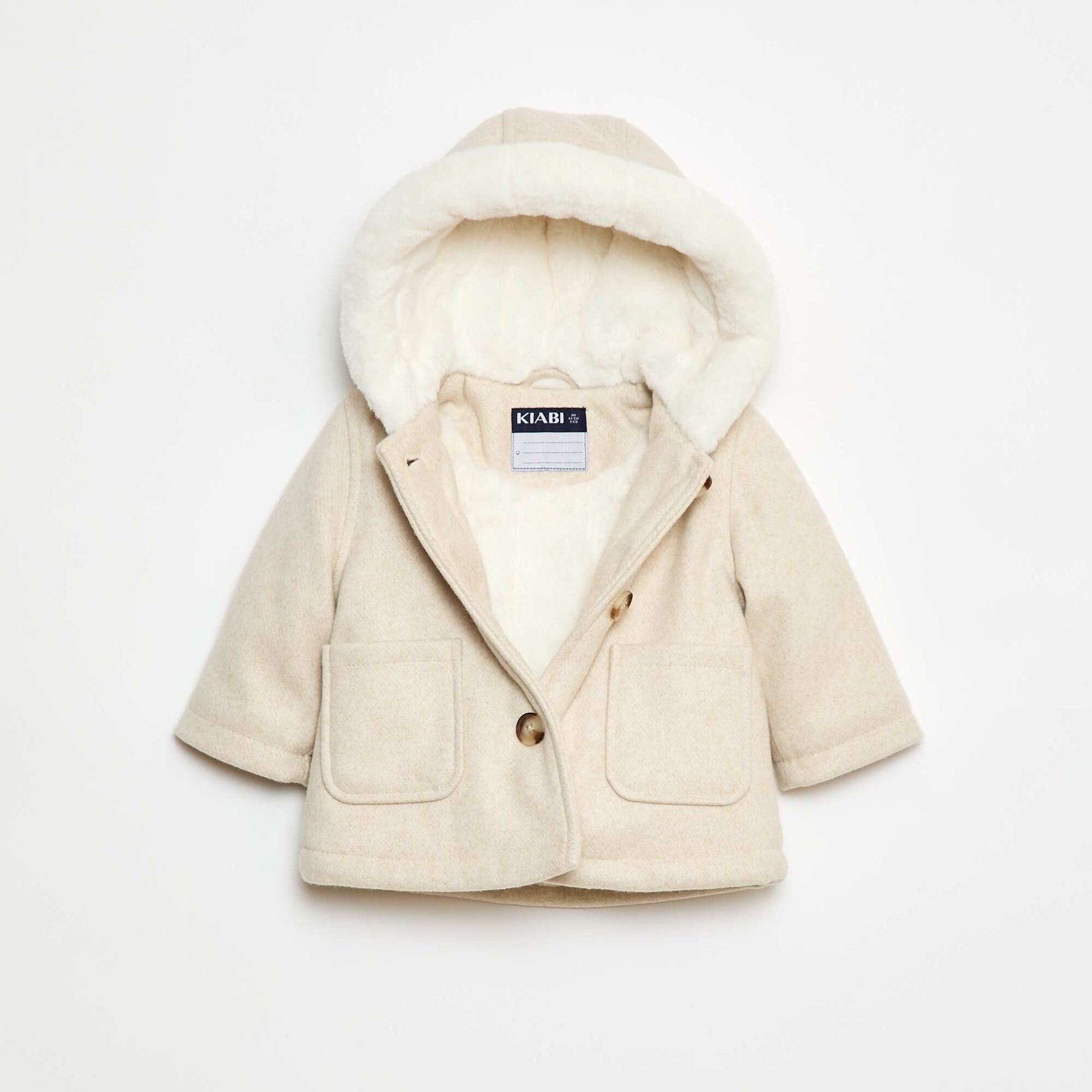 Wool-Look Coat BEIGE