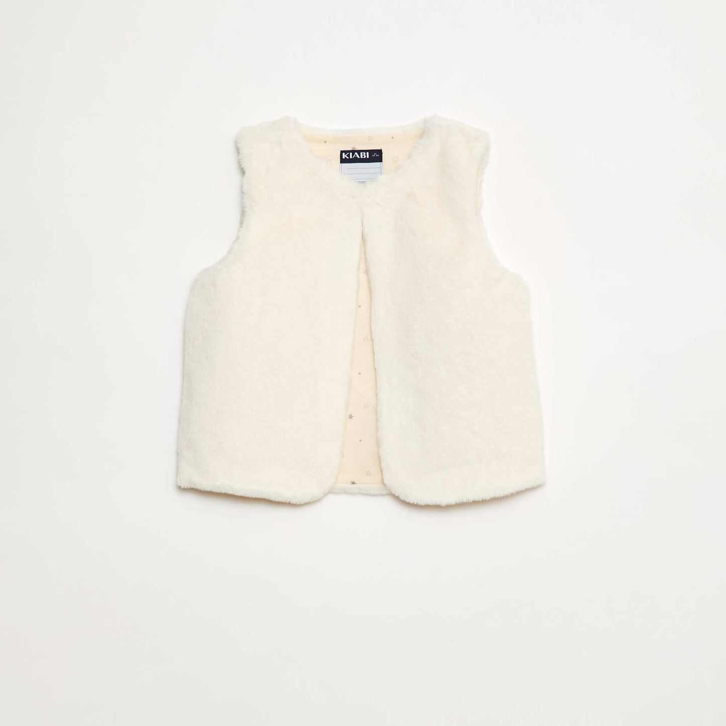 Sleeveless Faux Fur Vest WHITE
