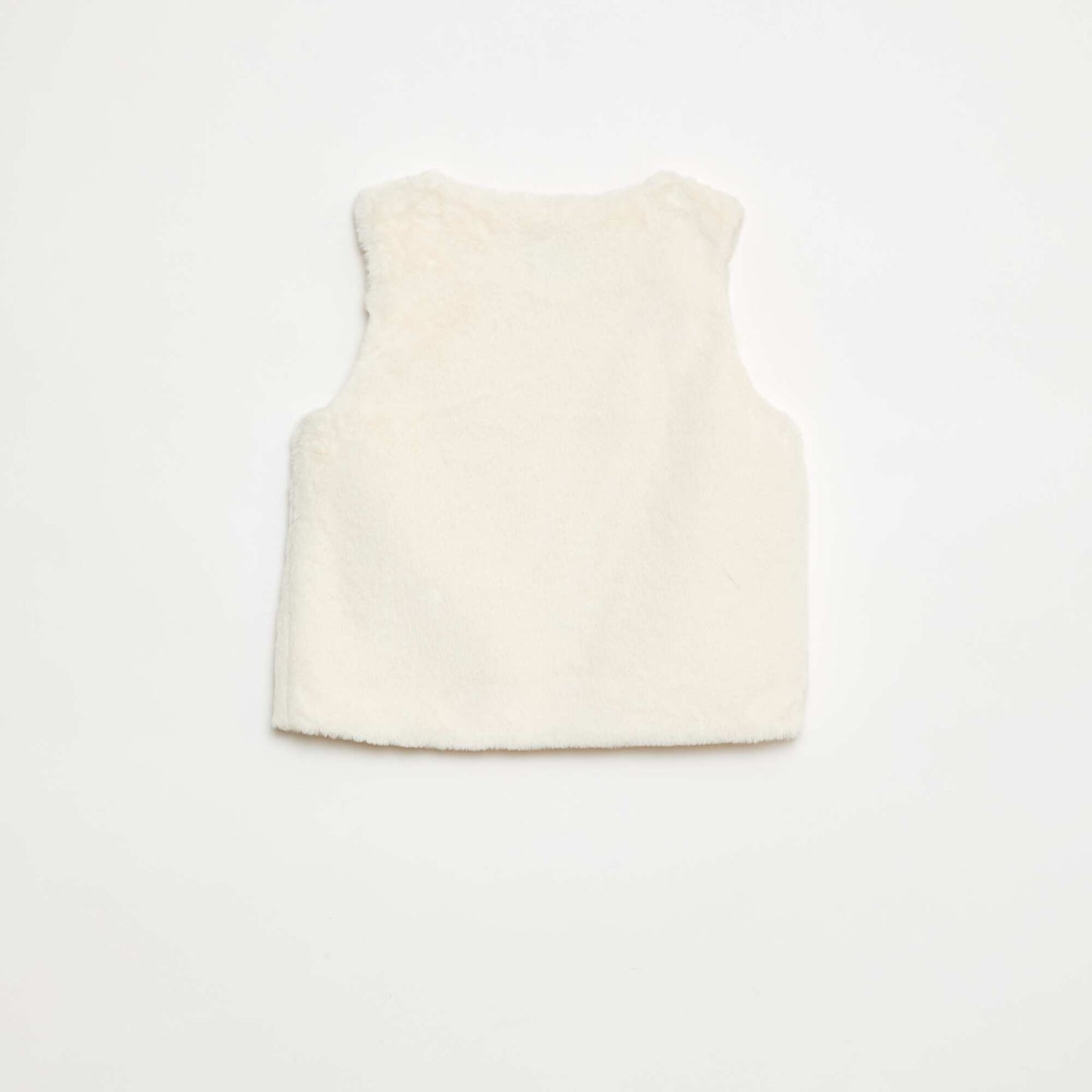 Sleeveless Faux Fur Vest WHITE