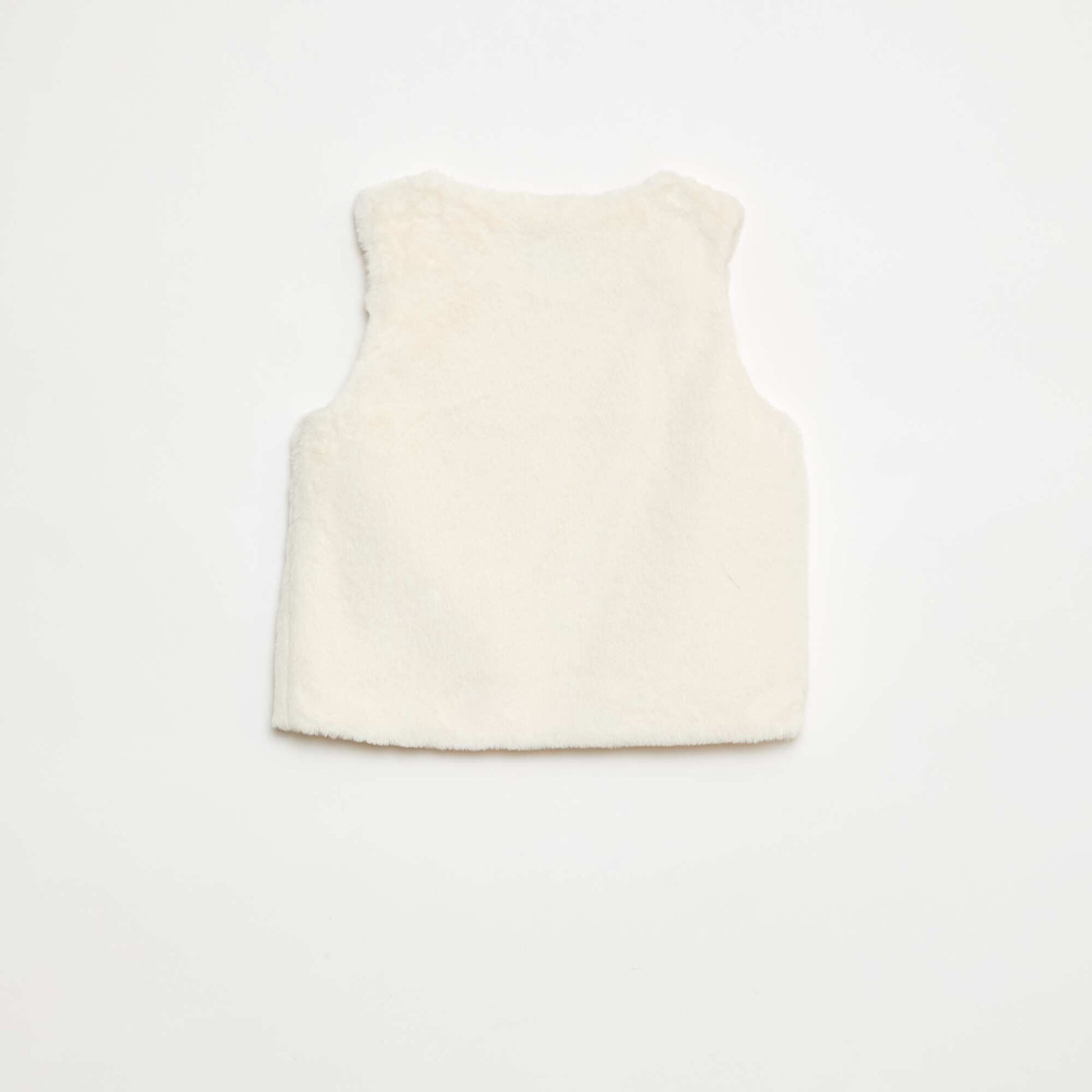 Sleeveless Faux Fur Vest WHITE