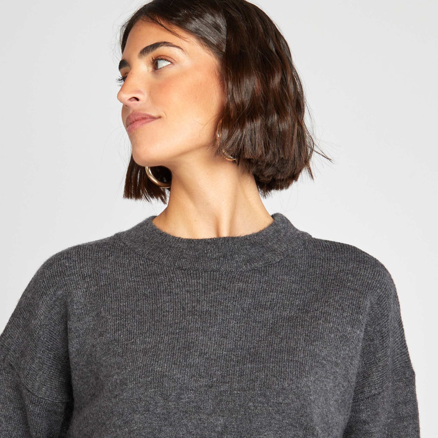 Plain warm sweater GREY