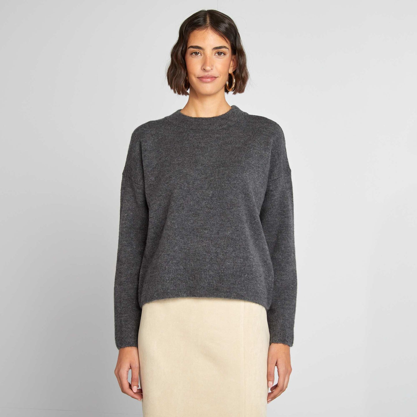 Plain warm sweater GREY