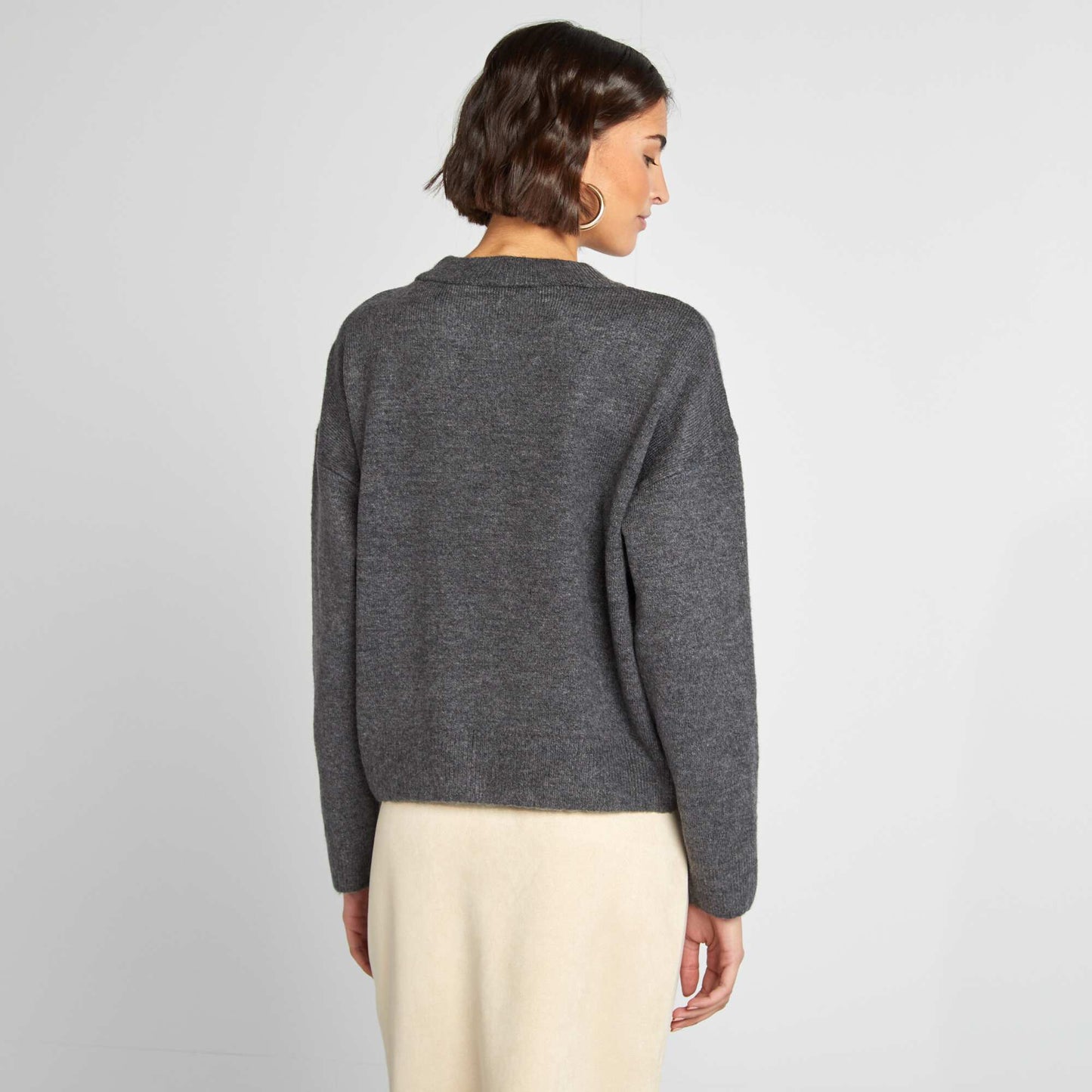 Plain warm sweater GREY