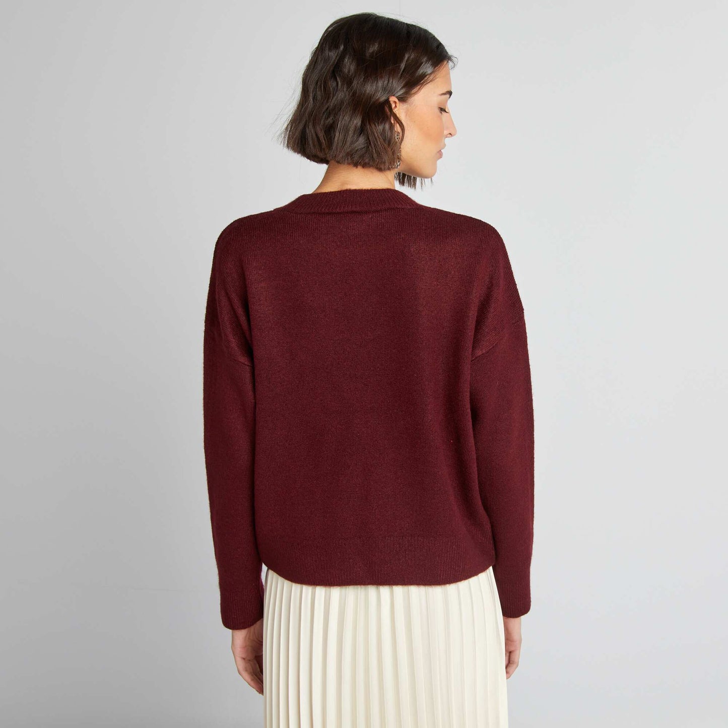 Plain warm sweater RED