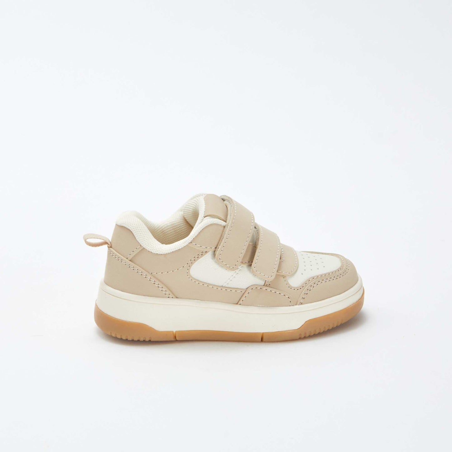 Low-top skater-style Velcro trainers BEIGE