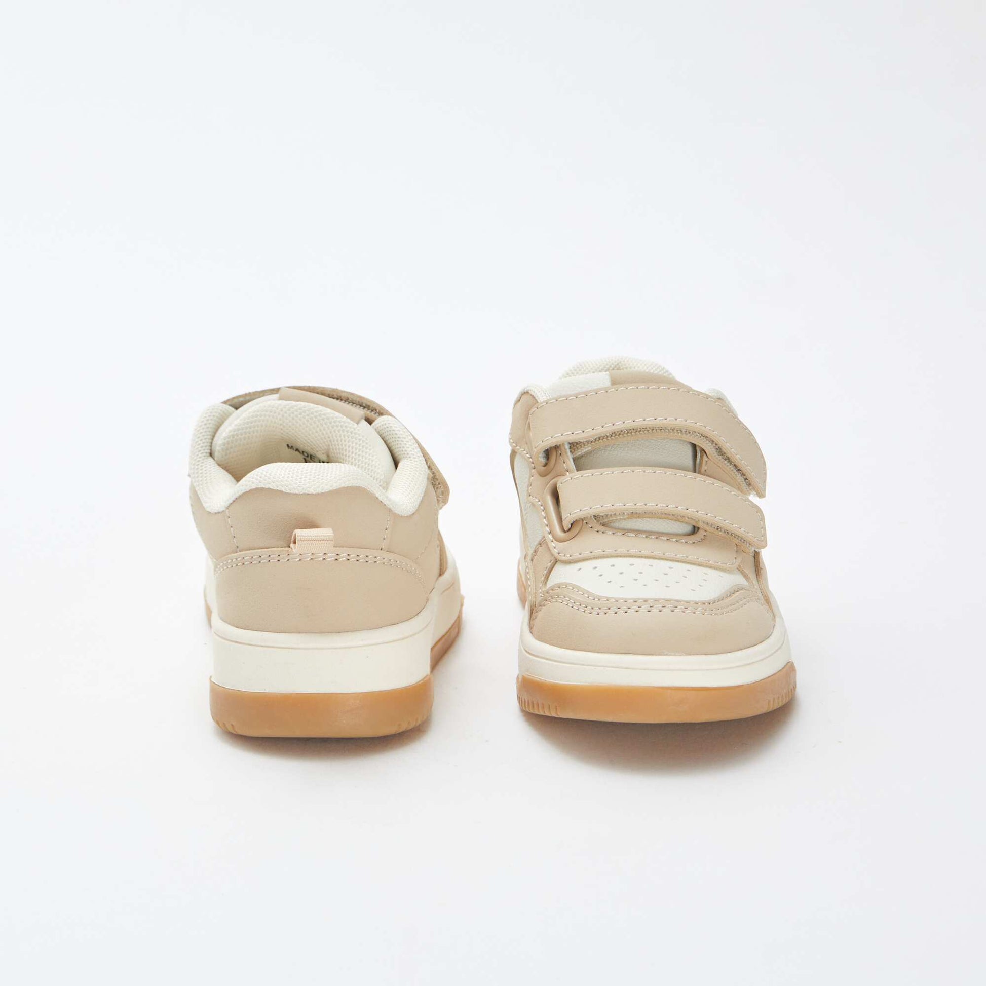 Low-top skater-style Velcro trainers BEIGE