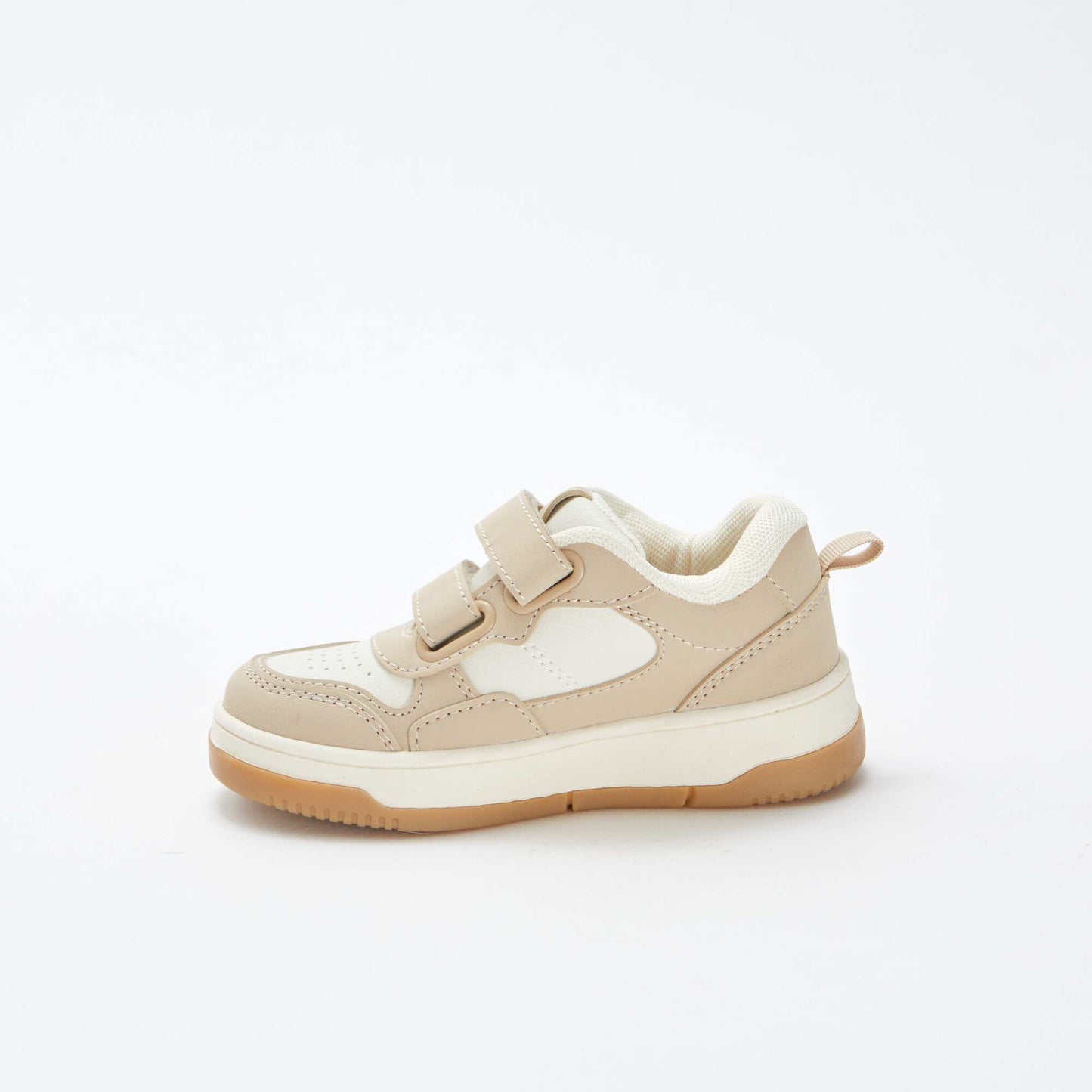 Low-top skater-style Velcro trainers BEIGE