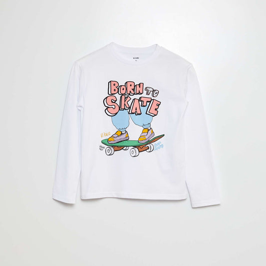 Long-sleeved skate T-shirt WHITE