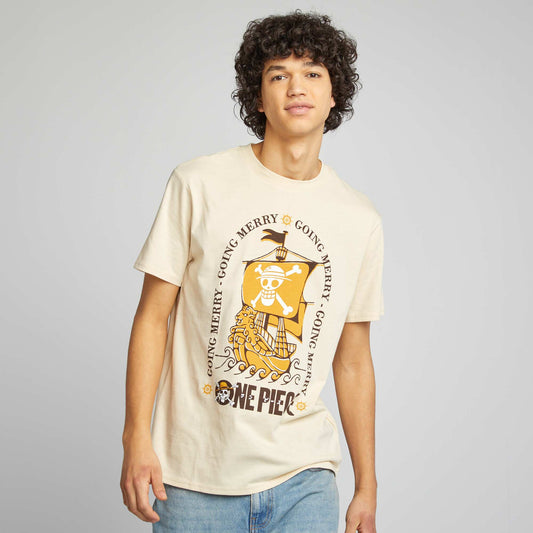 One Piece short-sleeved T-shirt beige