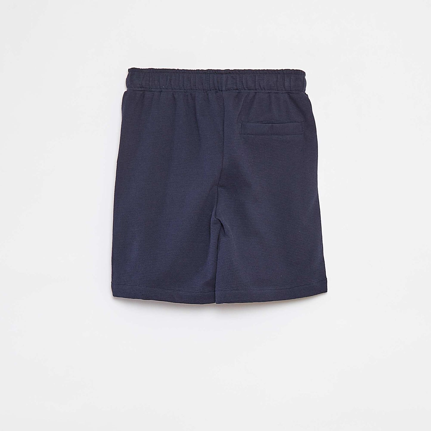 Textured textile shorts with 2 pockets BLUE