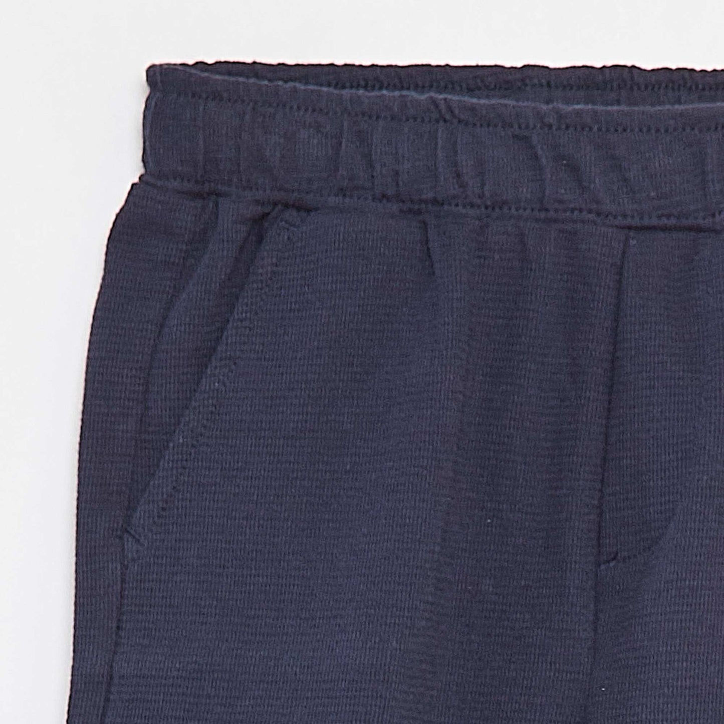 Textured textile shorts with 2 pockets BLUE