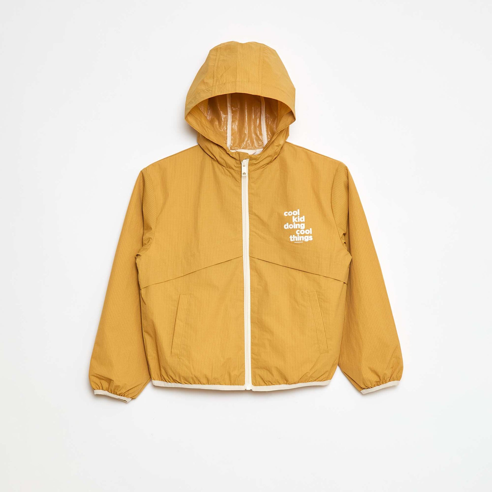 Water-Repellent Hooded Windbreaker YELLOW