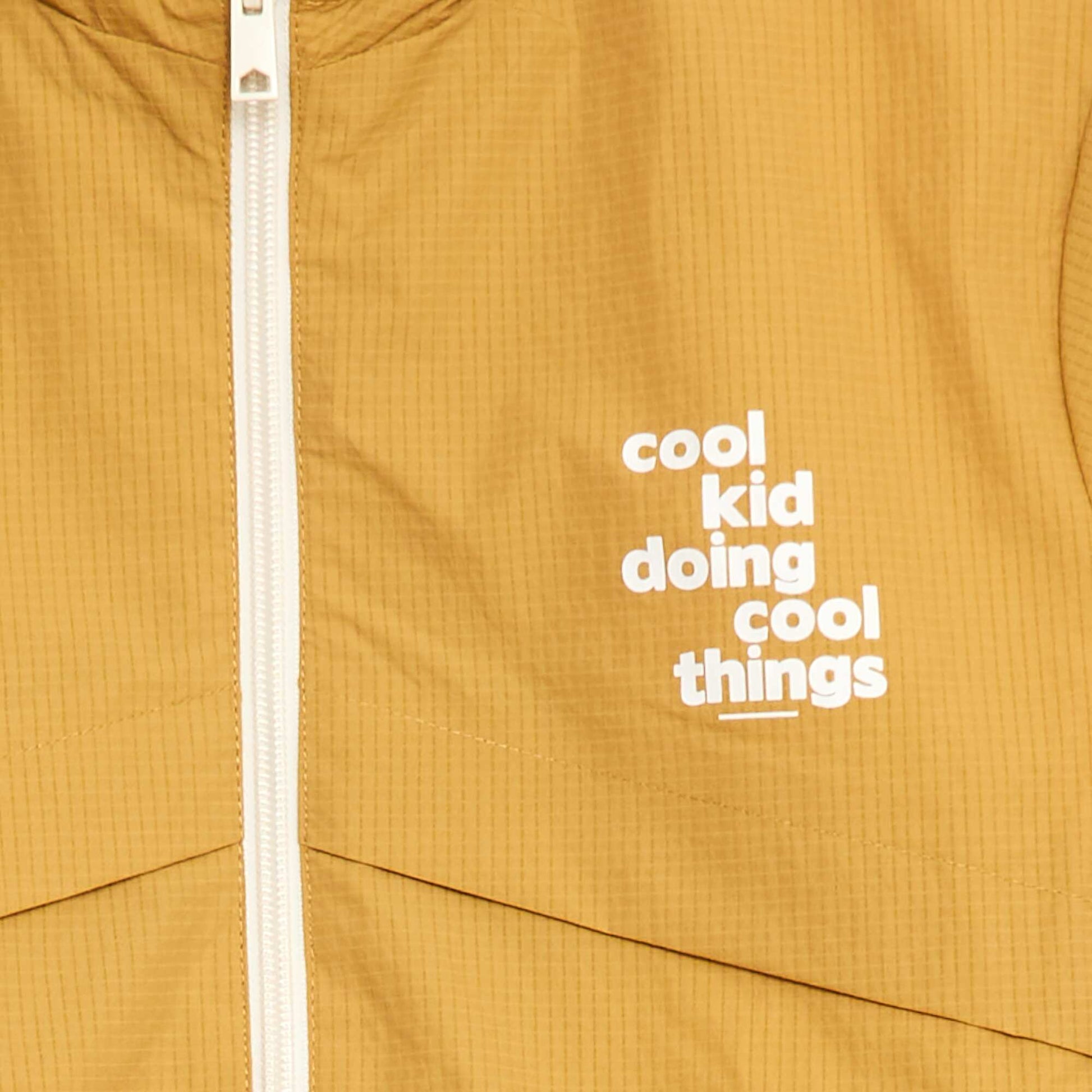 Water-Repellent Hooded Windbreaker YELLOW