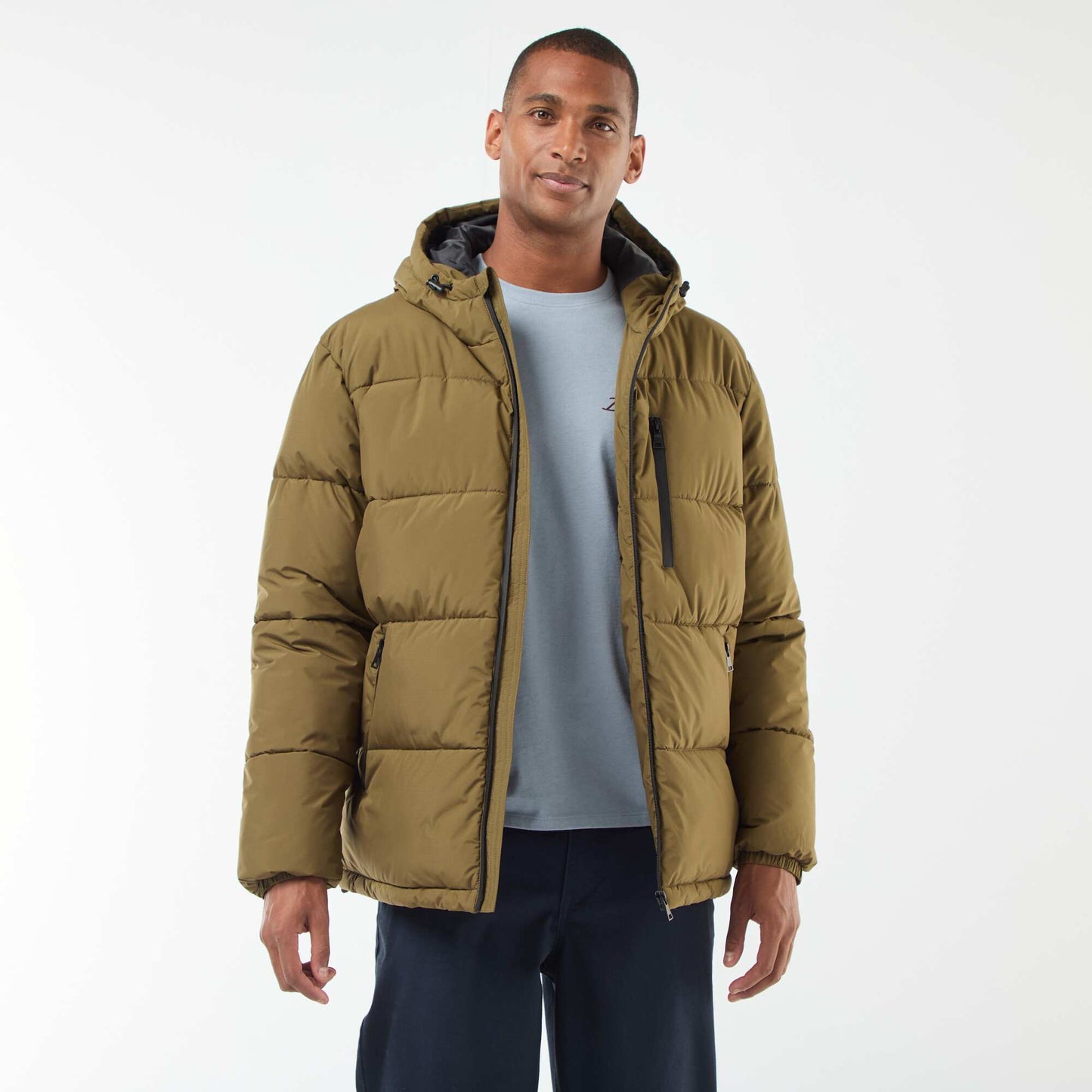 Solid Padded Puffer Jacket GREEN