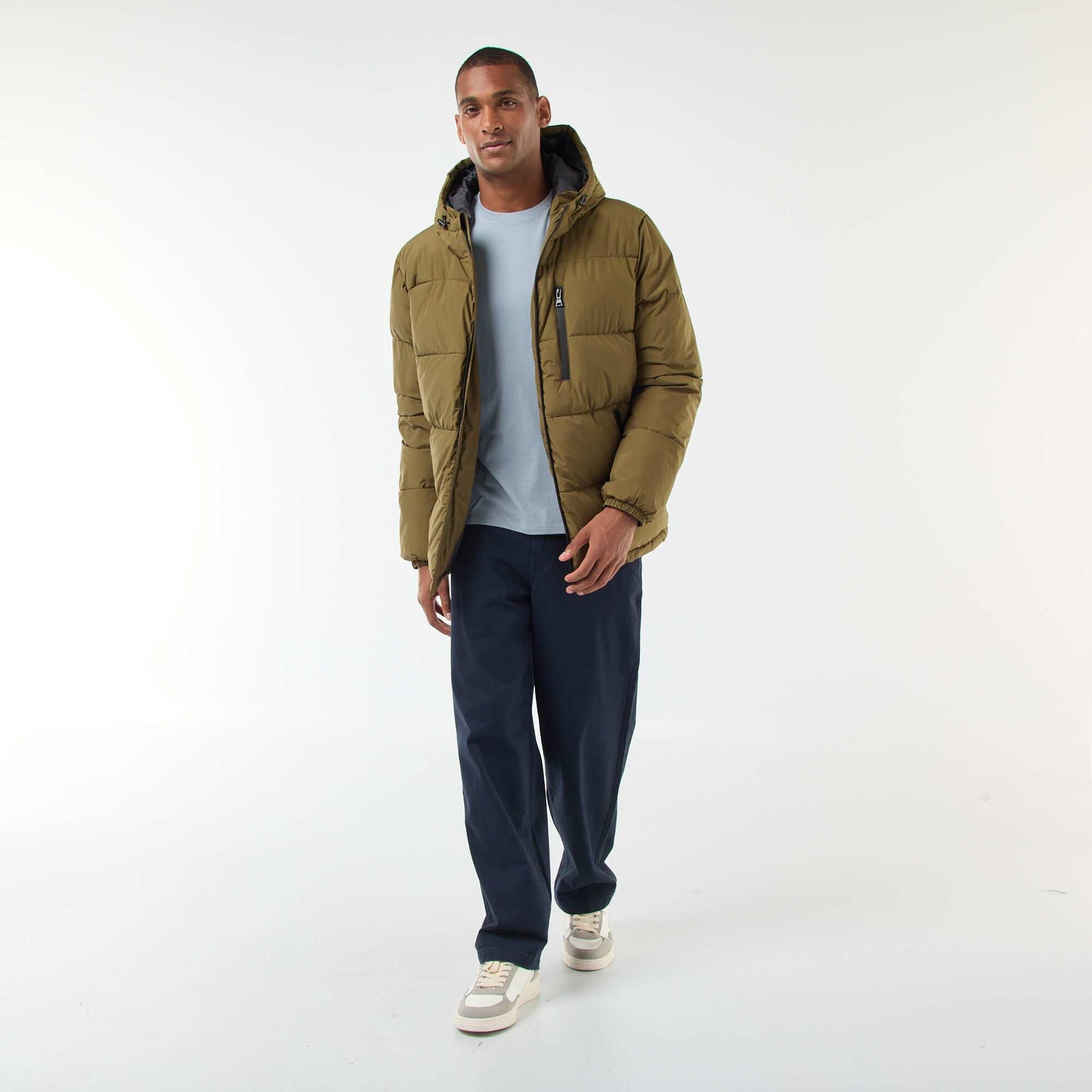 Solid Padded Puffer Jacket GREEN