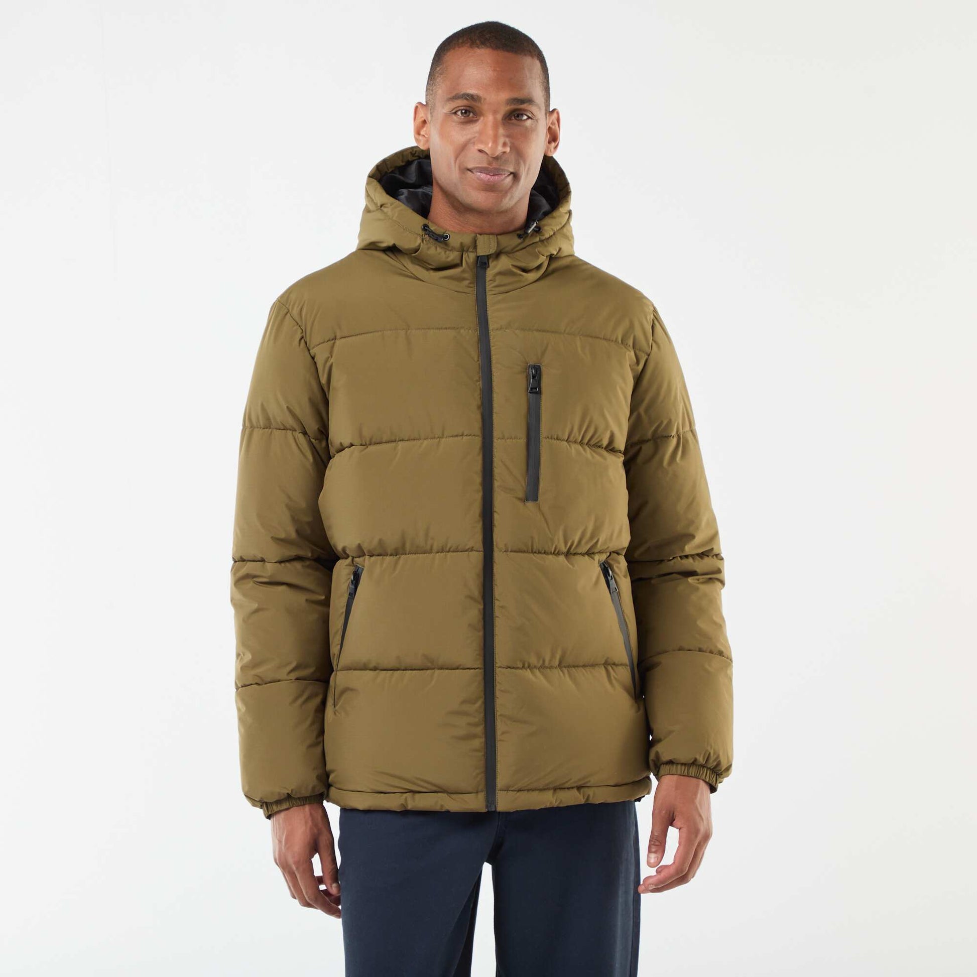 Solid Padded Puffer Jacket GREEN