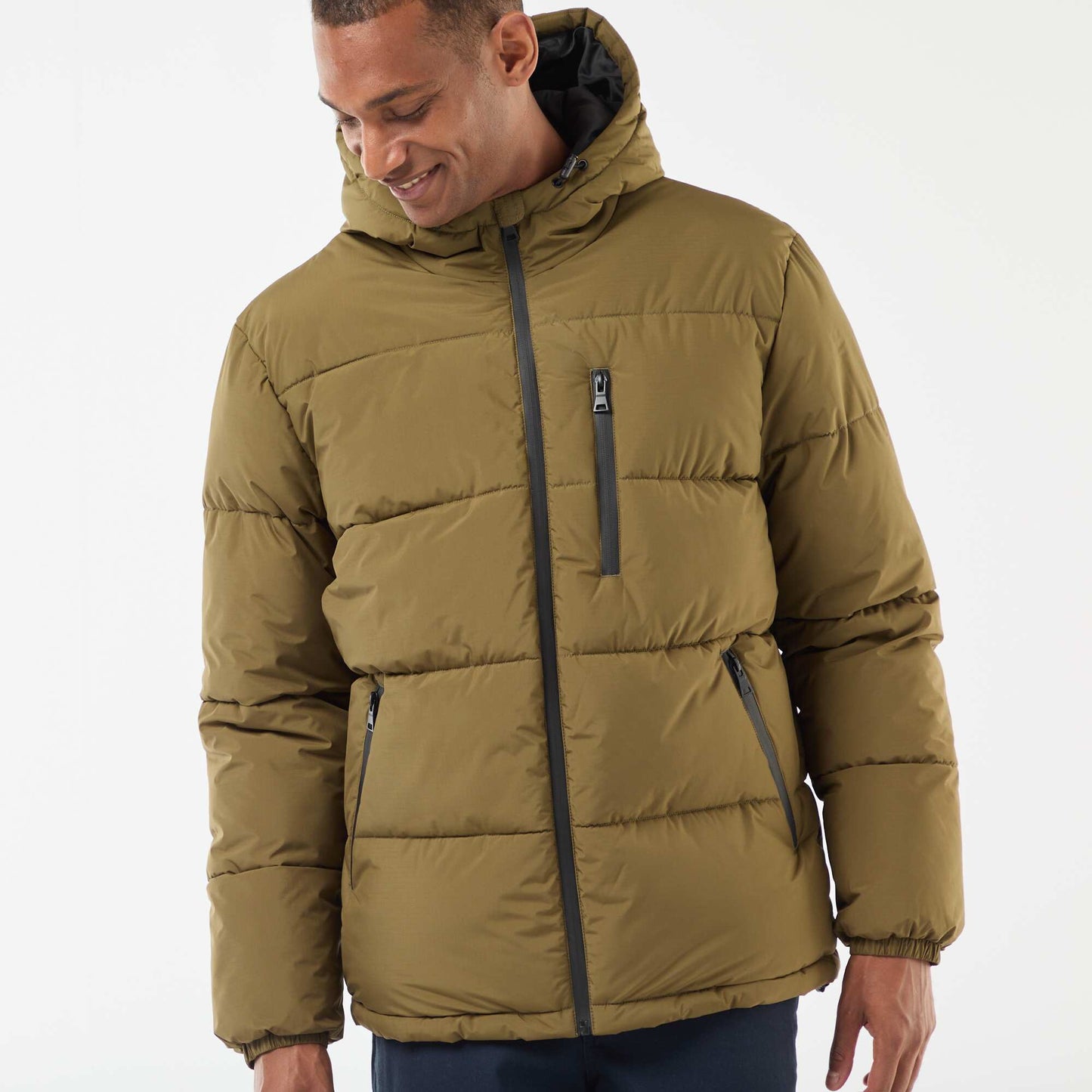 Solid Padded Puffer Jacket GREEN